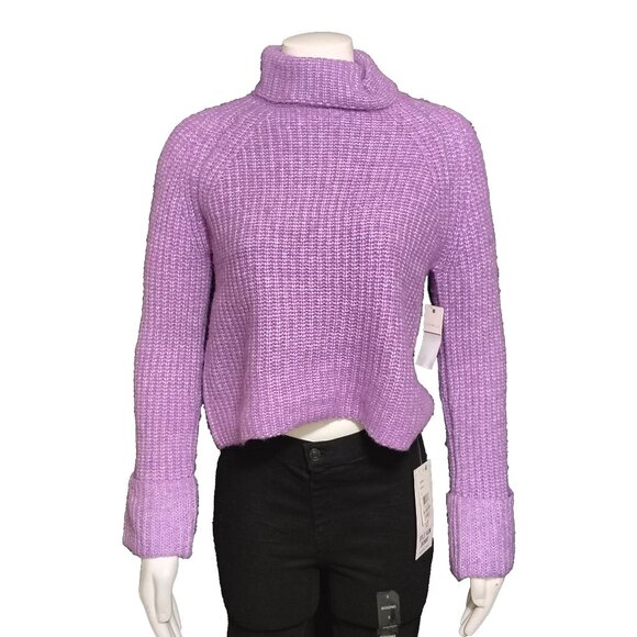 Ultra Flirt Juniors' Ribbed Turtleneck Sweater - Perfect Purple - Picture 1 of 4